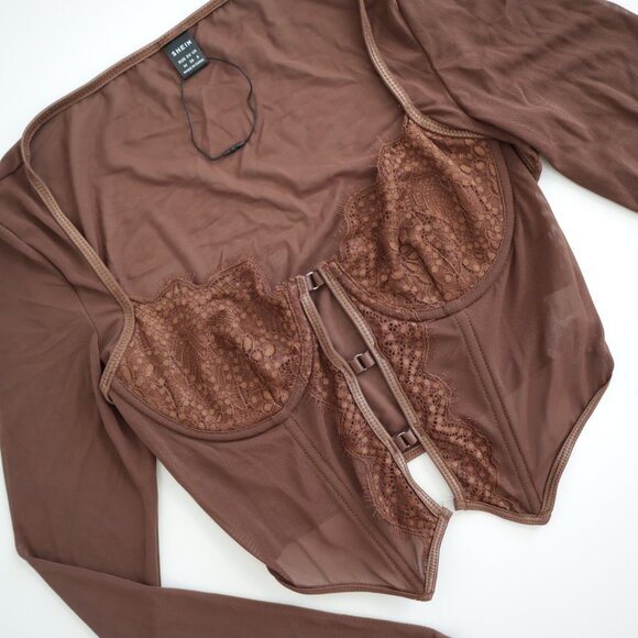 Corset Style Top with Mesh and Lace Details | M - Picture 6 of 6